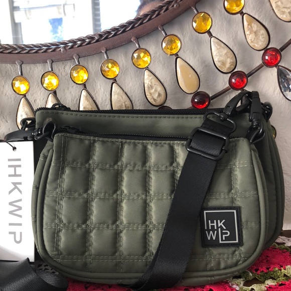 NWT IHKWIP Nylon Detachable Double Pouch Crossbody w/Strap - Picture 1 of 9
